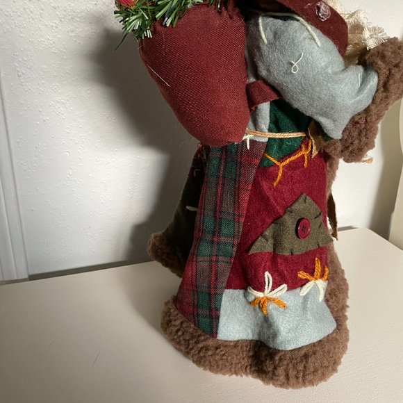 Vintage Rare Christmas Santa Claus Statue Figurine With Toy  Vintage Rare Christmas Santa Claus Statue Figurine with Toy Bag and Red Cloak